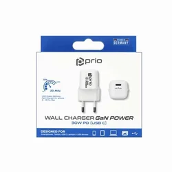Prio Zidni punjač GaN Power 30W PD (USB C) bijeli