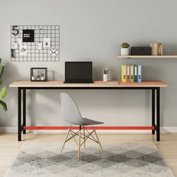 Radni stol 200x55x81,5 cm od masivne bukovine i metala