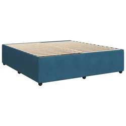 Vidaxl Posteljni okvir modra 200x200 cm žamet