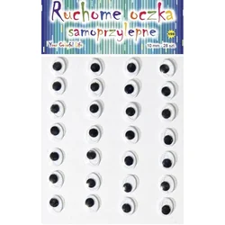 Samolepilne premične oči 10 mm, 28 kosov.