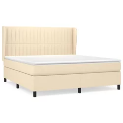 vidaXL vidaXL Box spring postelja z vzmetnico krem 180x200 cm blago, (20893664)