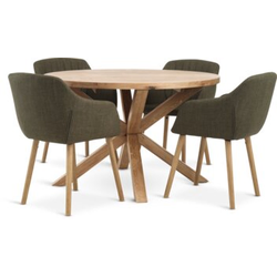 GRIBSKOV O120 sto natur hrast + 4 ADSLEV stolice masl