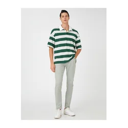 Koton Basic Gabardine Trousers with 5 Pockets Button Detailed.