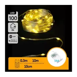Aigostar - LED lanac 100xLED/3xAA 10,3m topla bela