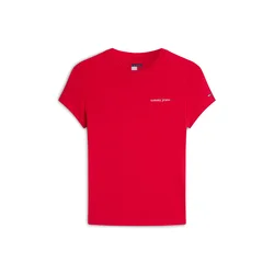 Tommy Jeans Majica ESS  rdeča / bela