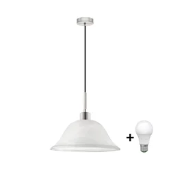LED luster na sajli 1xE27/60W/230V bela