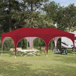 Rastezljivi šator za zabave Tamno crvena 575 x 288 x 245 cm