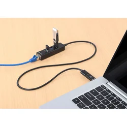 USB HUB 3port Manhattan 180894 USB-A/C 3xUSB 3.2 5Gbps/1xGLAN 5Gbps/sivi
