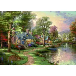 Schmidt - Puzzle Kinkade: House by lake - 1 500 kosov