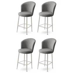 Hanah Home Set barskih stolica Fora, 4 komada, Sivi