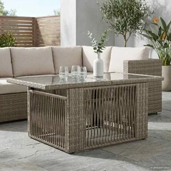 Stol za vrt Siva 100 x 55 x 37 cm PE Rattan i Staklo