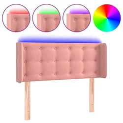 Vidaxl LED posteljno vzglavje roza 93x16x78/88 cm žamet