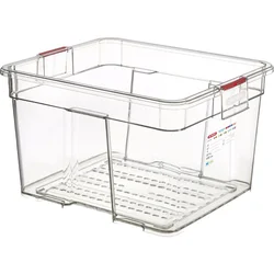 ARAVEN gastronorm posoda GN 2/1, ABS, globina: 300 mm, prostornina: 90 L, perforirana (2 kos)