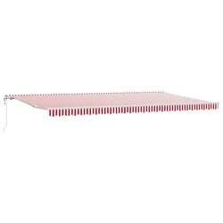Povlačivi tende Crvena i bijela 600 × 350 cm Tkanina i Aluminij