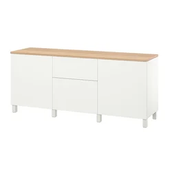 BESTA Kombin. odlaganje s fiokama, bela/Lappviken/Stubbarp bela, 180x42x76 cm