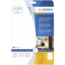 Herma Transparent Labels 210x297 25 Sheets DIN A4 25 pcs. 8020
