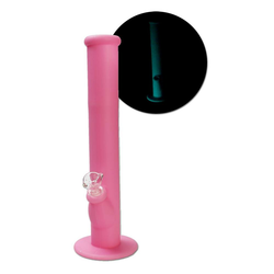 Silicone Bong Glow with Glass Bowl pink / 350 mm