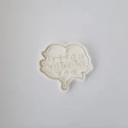 KREATIVNI SLATKIŠI Modla za kolače i ukrase Happy Valentines day, 7 cm, Bela