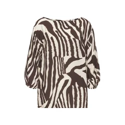 LASCANA Bluza kremna/čokolada/temno rjava