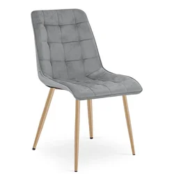 Jedilni stol SPLIT VELVET, svetlo siv