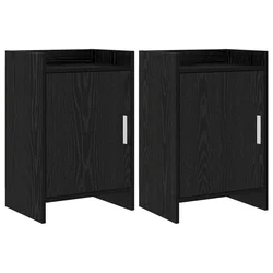 vidaXL Posteljne mize 2 pcs Črni hrast 40 x 30 x 60 cm Inženirski les