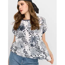 Sinsay - Bluza od viskoze sa tropskim motivom - indigo