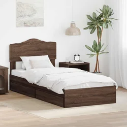Krevet s od storage Smeđi hrast 70 x 190 cm Konstruirano drvo