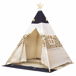 Bino šotor TeePee, modro-bež