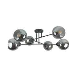 Luster na šipci VASCO 6xE27/60W/230V crna/zadimljeno-crna