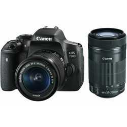 Canon EOS 750D  18-55 IS STM IS STM  55-250 IS DSLR digitalni fotoaparat s objektivima EF-S 18-55mm f/3.5-5.6 i 55-250mm 4-5.6 AC0592C085AA - CASH BACK AC0592C085AA