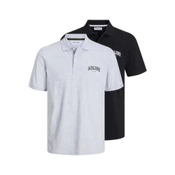 JACK & JONES Majica Josh, siva, črna