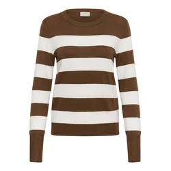 Kaffe Pulover KALizza temno rjava / bela