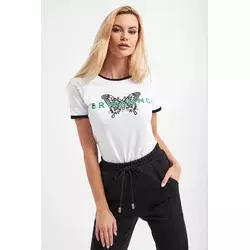 Ermanno Firenze Ženska majica kratkih rukava D40EL035EB3-10503, Belo-Zelena