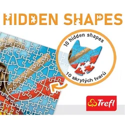 Trefl Puzzle Skrite oblike - Mačje počitnice / 1011 kosov