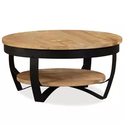 Stolić za Kavu Masivno Grubo Obrađeno Drvo Manga 65x32 cm