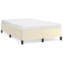 Vidaxl Posteljni okvir krem 120x200 cm umetno usnje
