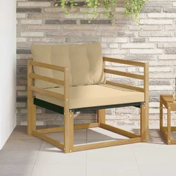 Set vanjskih sofa Čvrsto drvo akacije i Textilene Bijela