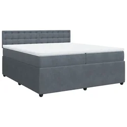 Vidaxl Box spring postelja z vzmetnico temno siva 200x200 cm žamet