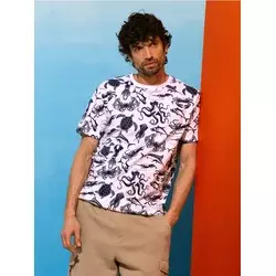 Sinsay - Pamučna majica sa morskim motivom - belo