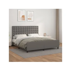 Okvir za krevet s uzglavljem sivi 160x200 cm od umjetne kože