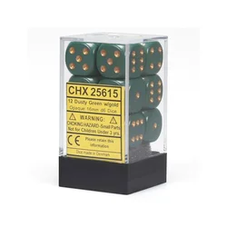 Kockice Chessex - Opaque - Dusty Green & Copper (12) 16mm