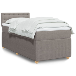 vidaXL Box spring postelja z vzmetnico taupe 90x200 cm blago