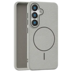 Leather Grip MagSafe maska za Samsung Galaxy S25 Plus - Siva