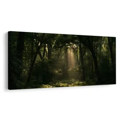 Slika gozdni kotiček v mraku - 120x60