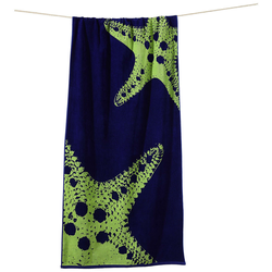 PEŠKIR ZA PLAŽU 90/180 cm , plava, zelena