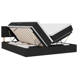 Krevet s od storage s madracem Crna 180 x 200 cm Lažna koža
