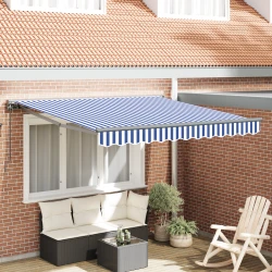 Okvir tende Plava i bijela 350 x 250 cm Poliester s PU premazom