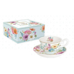 R2S Šalica za čaj sa tanjurićem Cottage Flowers