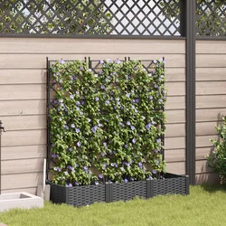 Vrtna saksija 3 pcs Crna 120 x 40 x 125,5 cm Plastika