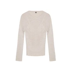 Trendyol Beige Basic Double Knitwear Sweater